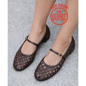 ZARA Brown Braided Mary Jane Flats NWT Size 9